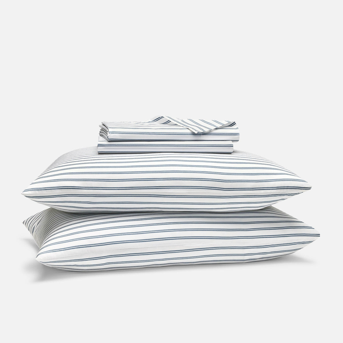 Classic Percale Core Sheet Set - Tandem Stripe in Storm / Twin