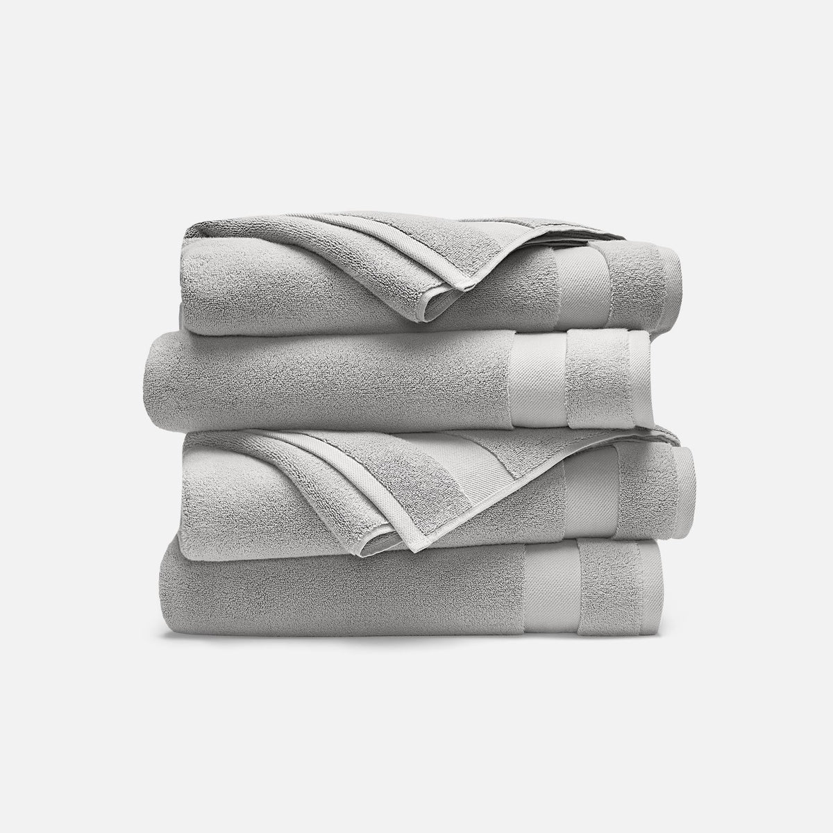 Super-Plush Set of 4 Bath Towel Bundle - Pewter