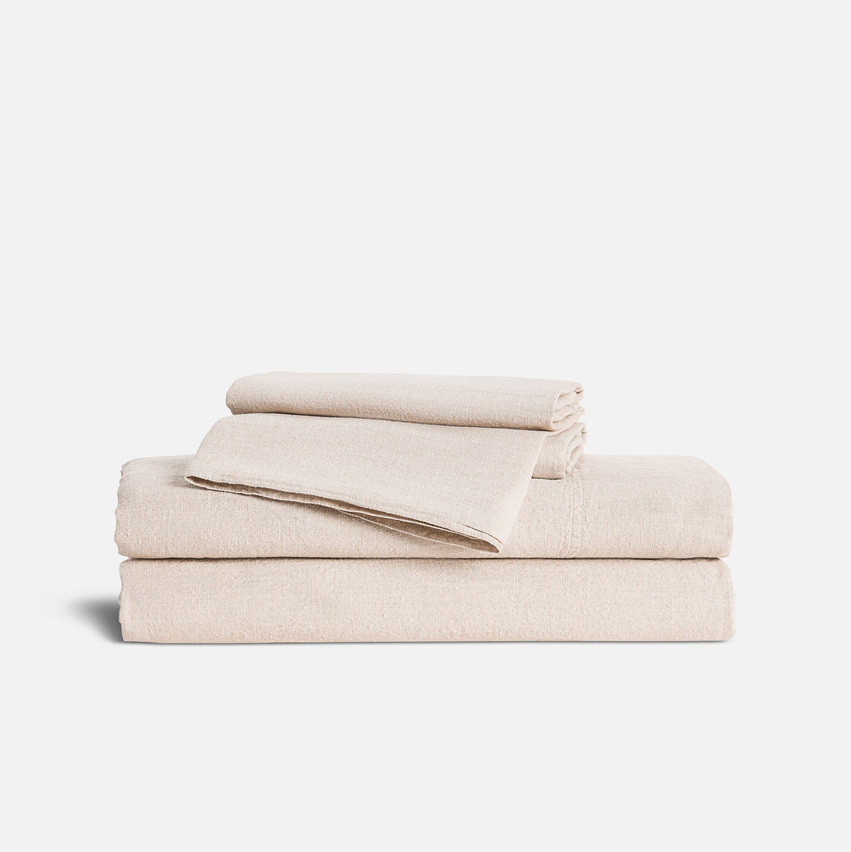 Washed European Linen Core Sheet Set - Oat Chambray / Full