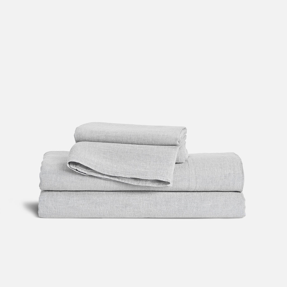 Washed European Linen Core Sheet Set - Fog Chambray / Full