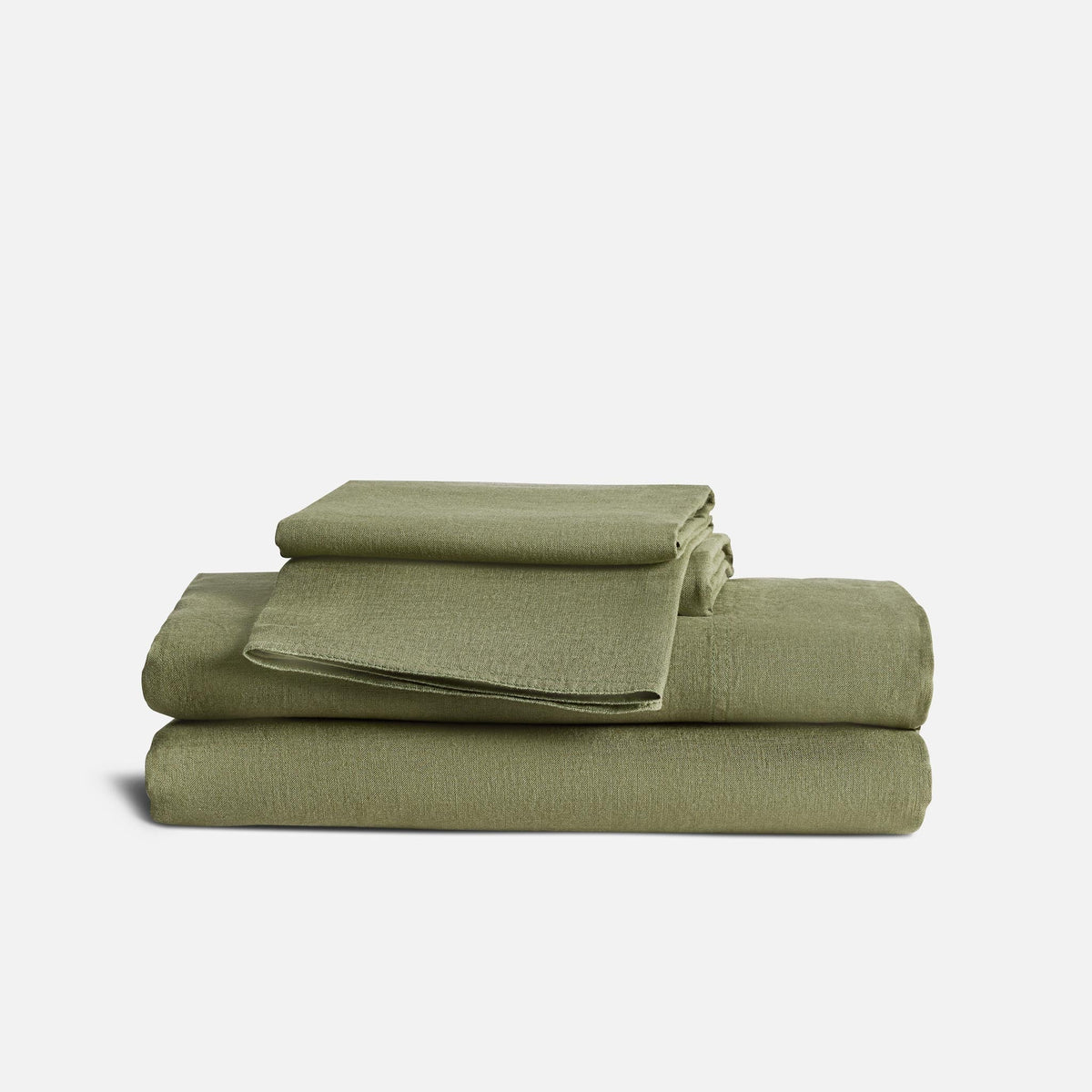Washed European Linen Core Sheet Set - Fresh Moss / Full
